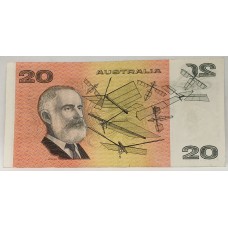 AUSTRALIA 1979 . TWENTY 20 DOLLAR BANKNOTE . ERROR . WET INK TRANSFER AND SIMULATION